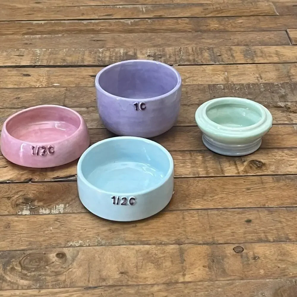 Studio Art Pottery Ceramic Measuring Cups Stackable 6